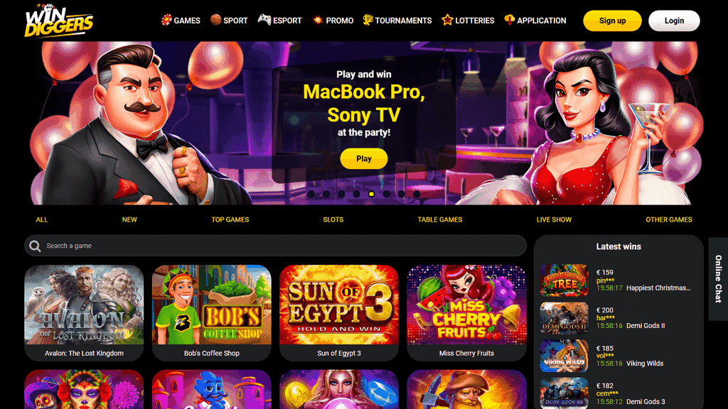 Win Diggers Casino Site - Unique Perk Compensate